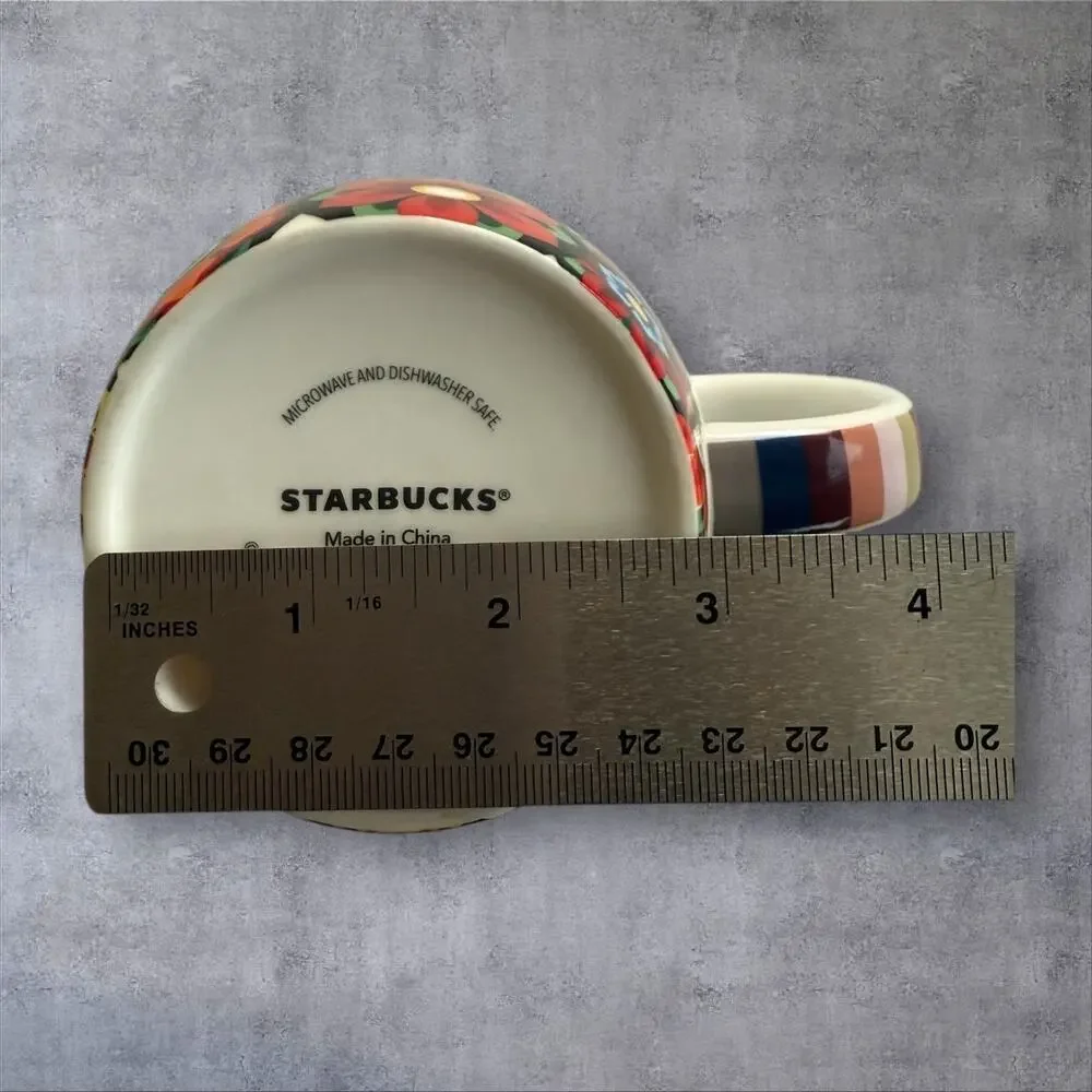 Starbucks Coffee Mug Cup KOREA 2013 Dancheong Floral Art Design 16oz